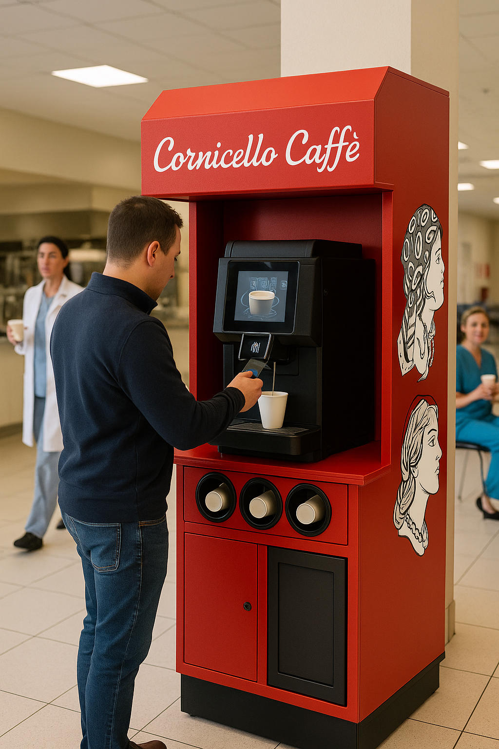 Cornicello Caffe self-service kiosk in a public venue